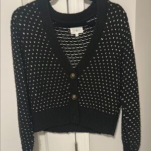 Black and White Patterned Women's Sweater